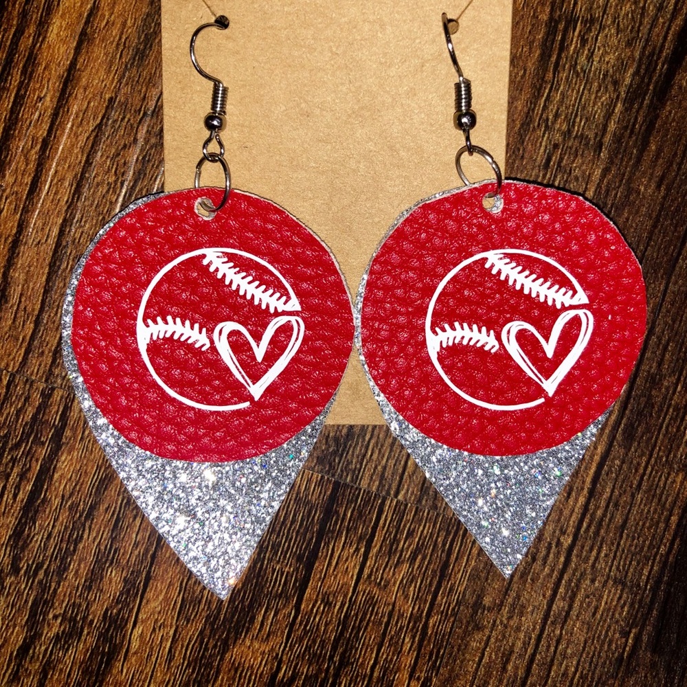 Faux leather earring
